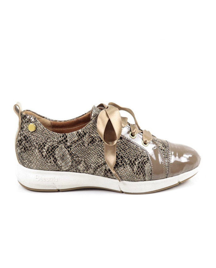 Lady Taupe shoes with Croco Ginova