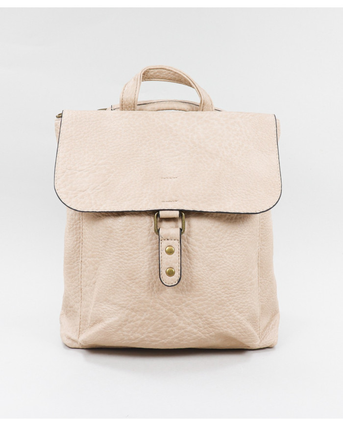 Mochila Taupe de Senhora com Bolso Frontal