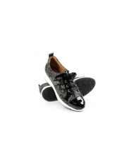 Black Ladies Trainers with Croco Ginova
