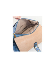 Mochila Azul de Mujer con Bolsillo Frontal