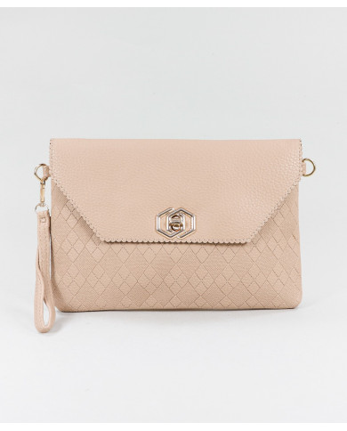 Clutch Taupe de Senhora com Relevo
