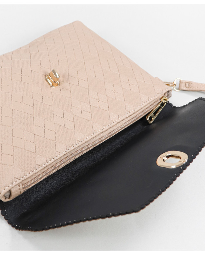 Clutch Taupe de Senhora com Relevo
