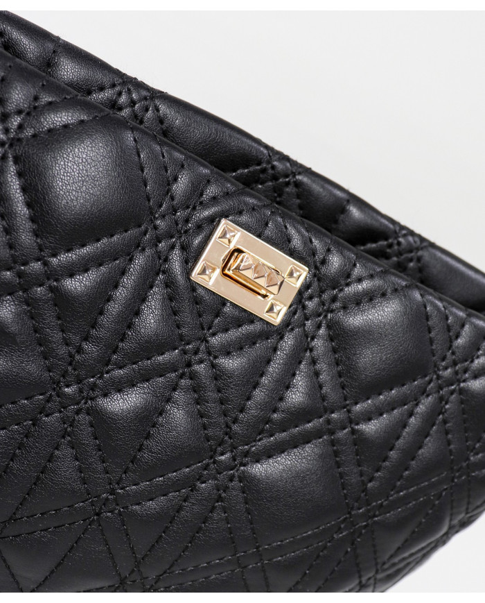 Bolsa de Señora Negro con Asa Decorada