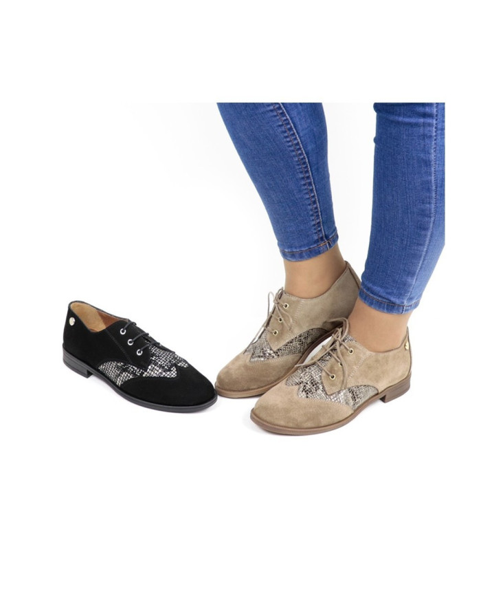 Zapatos Lady Oxford con Patrón Snake Ginova