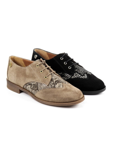 Zapatos Lady Oxford con Patrón Snake Ginova