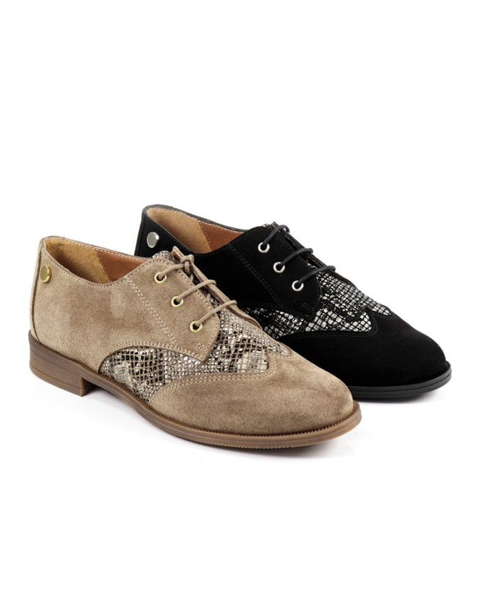 Lady Oxford Shoes with Snake Ginova Pattern