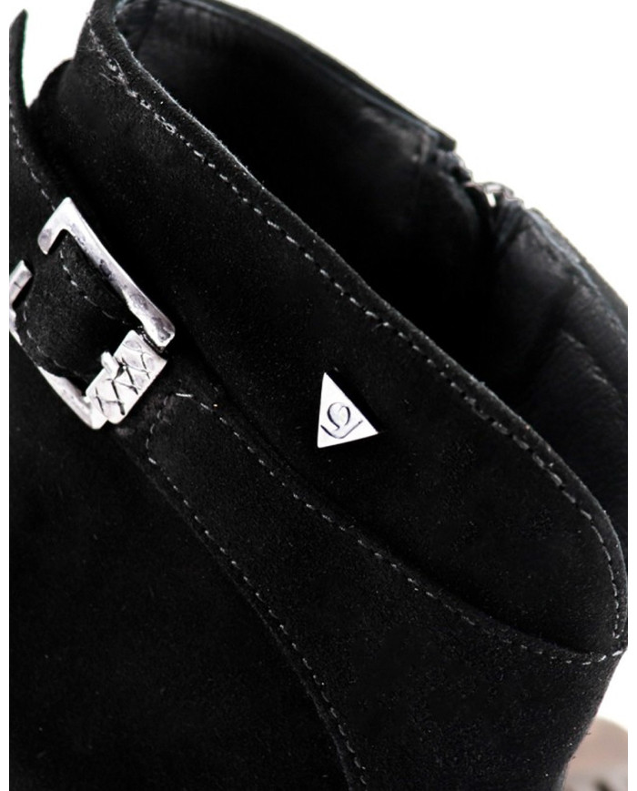 Botins Pretos Compensados Ginova com Fecho