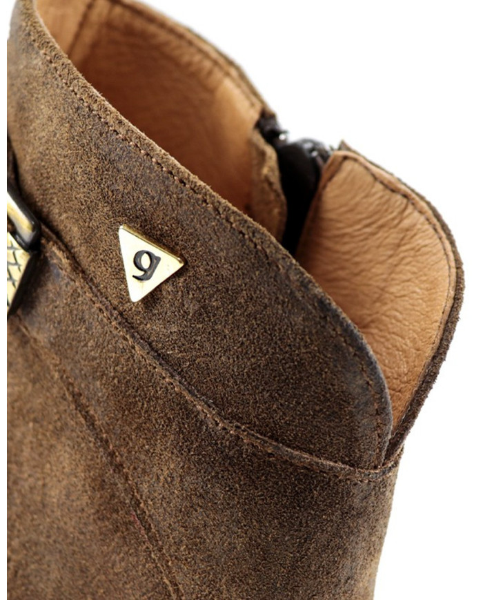 Botins Camel Compensados Ginova com Fecho