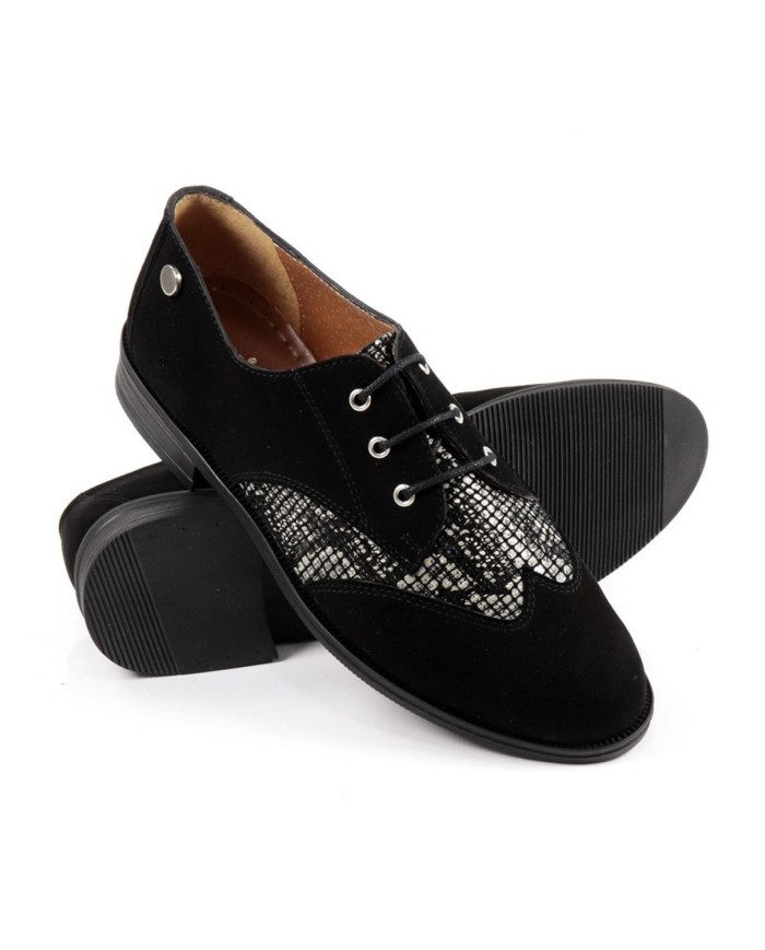 Zapatos Lady Oxford con Patrón Snake Ginova
