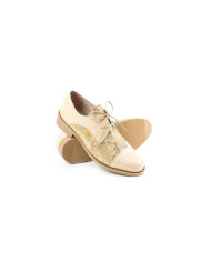 Sapatos Bege Rasos Ginova Floridos