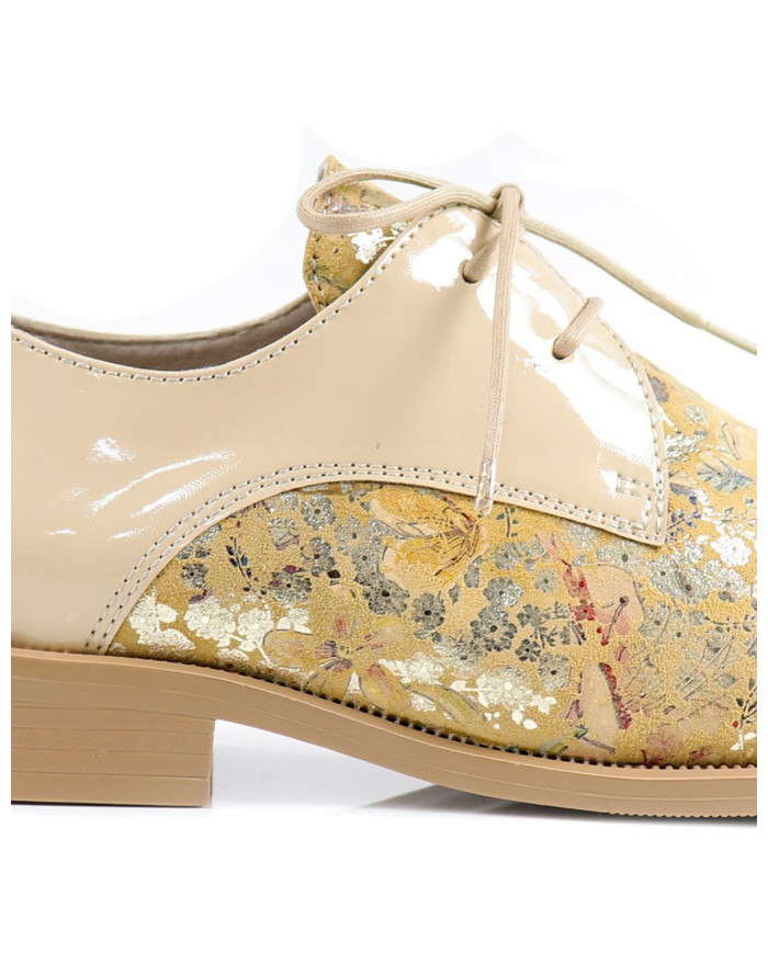 Sapatos Bege Rasos Ginova Floridos