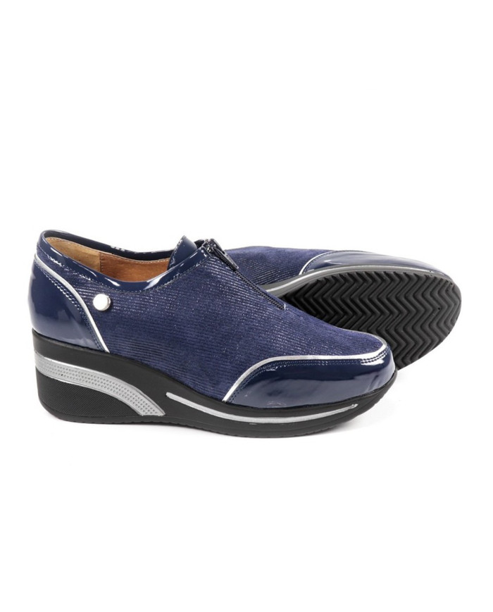 Blue Lady Sneakers with Fecho on the Ginova Front