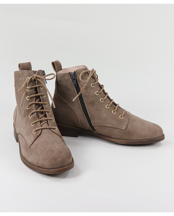 Ginova Botas Planas con Cordones para Mujer