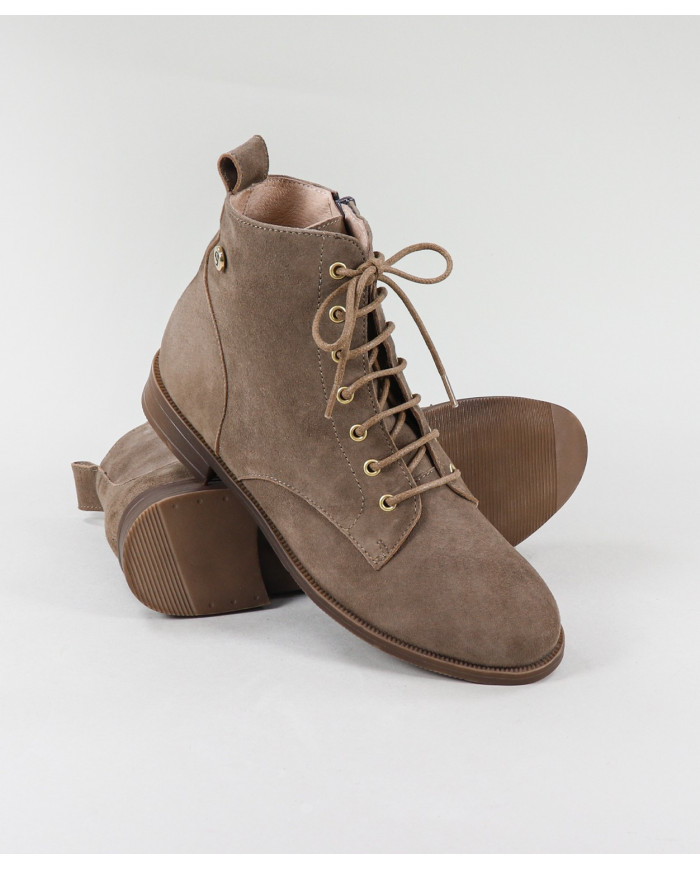 Ginova Botas Planas con Cordones para Mujer