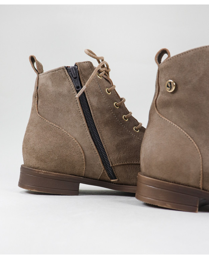 Ginova Botas Planas con Cordones para Mujer