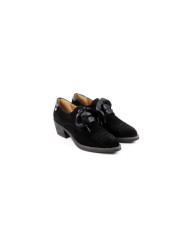 Black Ladies Shoes with Lace Satin Ginova