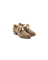 Sapatos de Senhora Texana Taupe com Laço de Cetim Ginova
