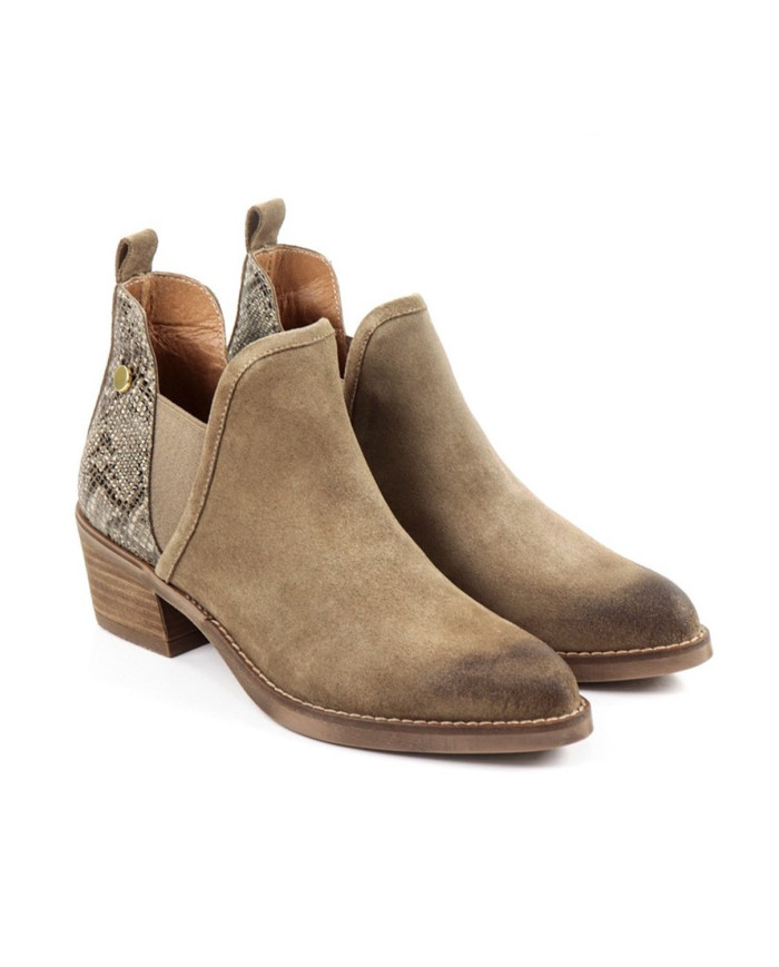 Botas de Senhora Taupe Estilo Texana Ginova