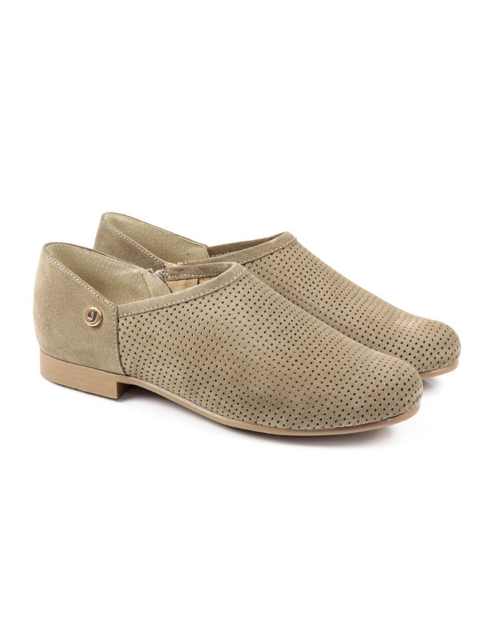 Sapatos de Senhora Ginova Taupe Perfurados