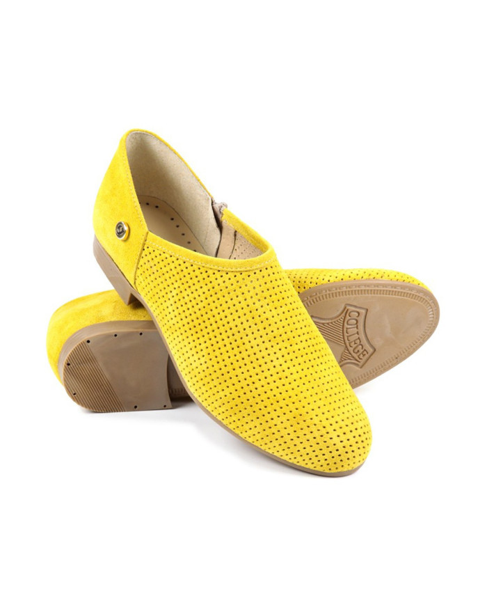 Sapatos de Senhora Ginova Amarelas Perfurados