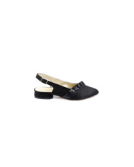 Black Sandals Rasas with Folhos Ginova