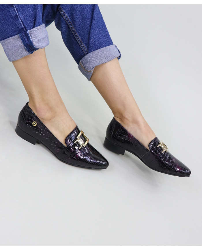 Sapatos Rasos de Senhora Ginova com Fivela Decorativa