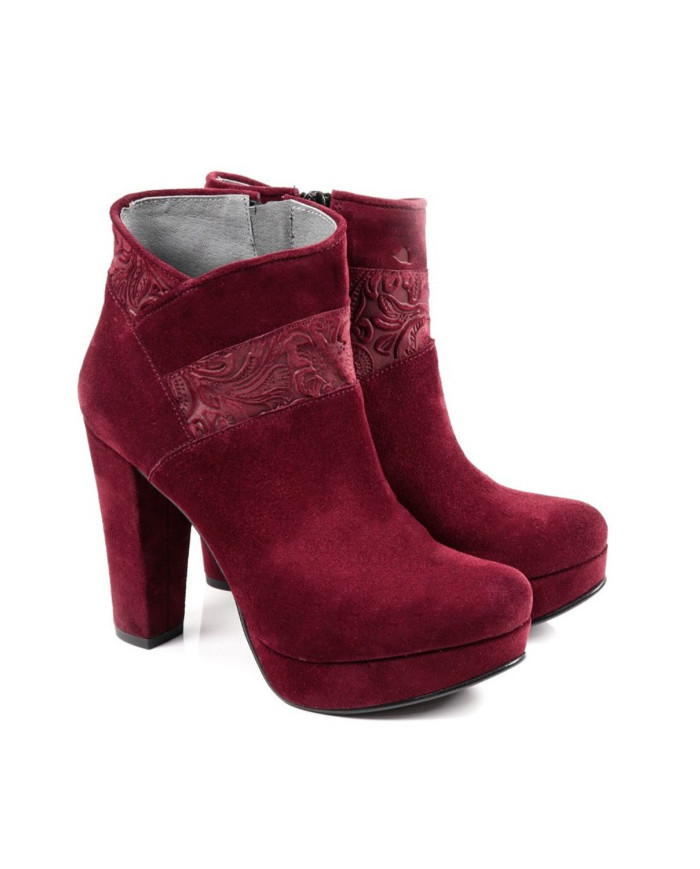 Boots of Senhora Bordô de Tacão Alto Elegant Ginova