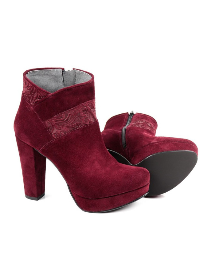 Boots of Senhora Bordô de Tacão Alto Elegant Ginova