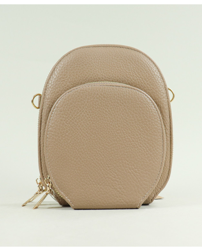 Suitcase / Ladies Taupe Wallet with Shoulder Strap