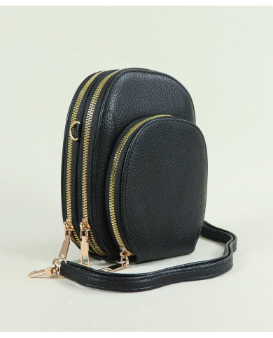 Bag / Ladies Black Wallet with Shoulder Strap
