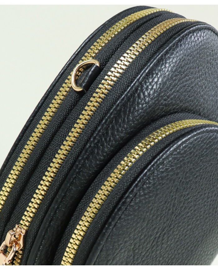 Bag / Ladies Black Wallet with Shoulder Strap