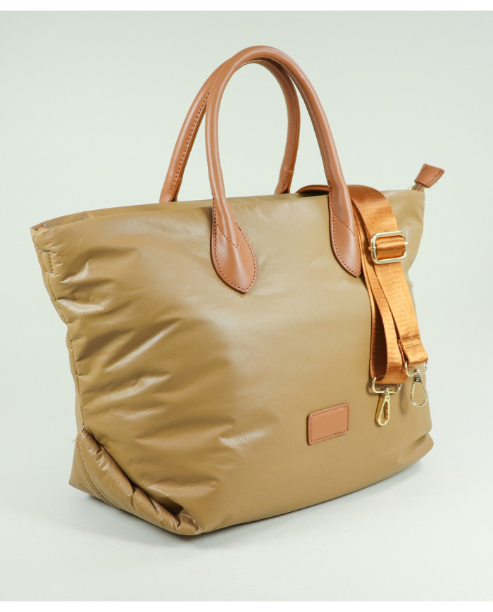 Bolso de Señora Acolchado Camel