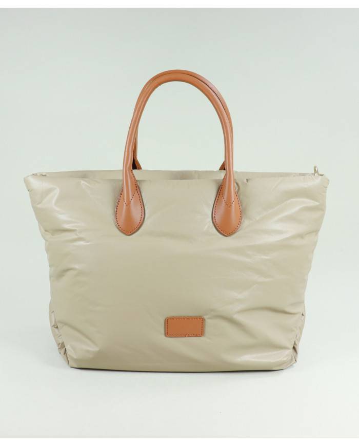 Mala Taupe de Senhora Acolchoada