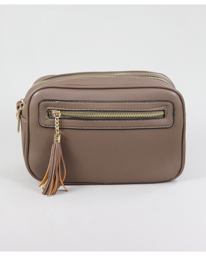 Bolso taupe para mujer con 2 separadores