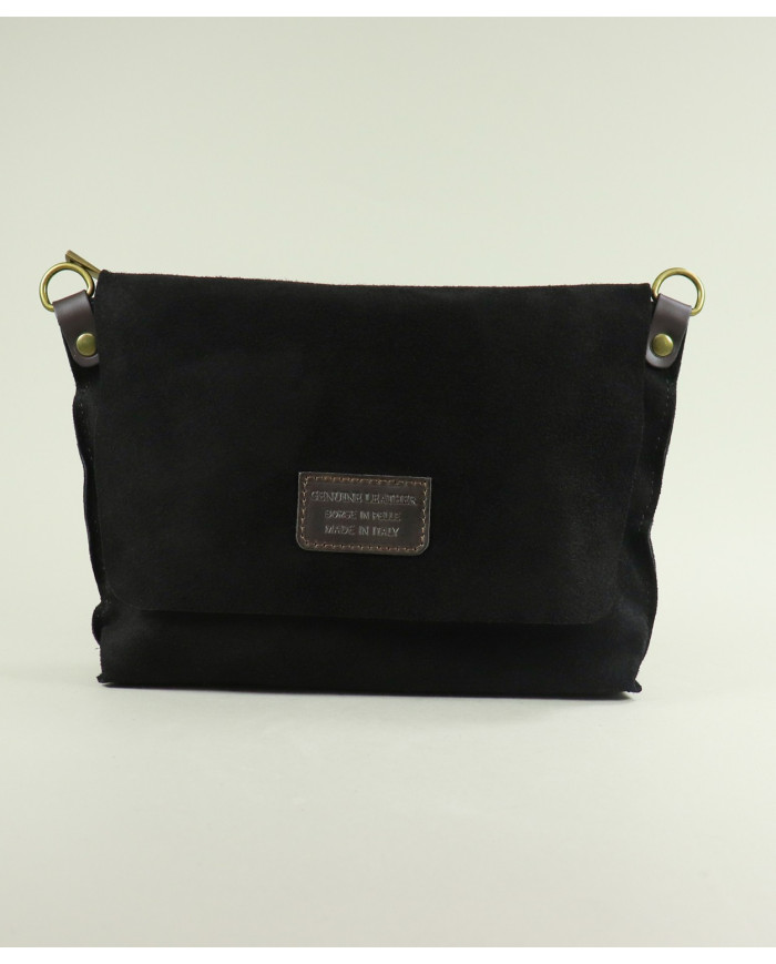 Bolso de Hombro de Cuero Negro para Mujer