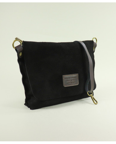 Bolso de Hombro de Cuero Negro para Mujer