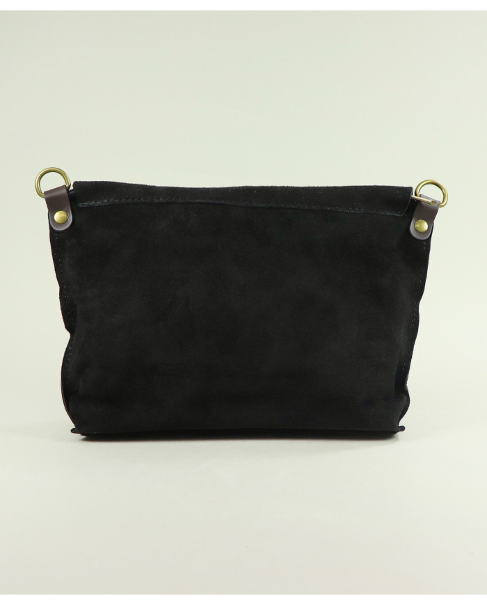 Bolso de Hombro de Cuero Negro para Mujer