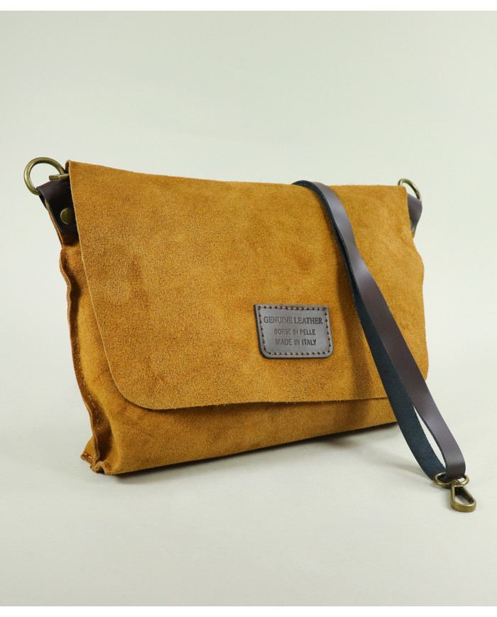 Bolso de Hombro de Cuero Camel para Mujer