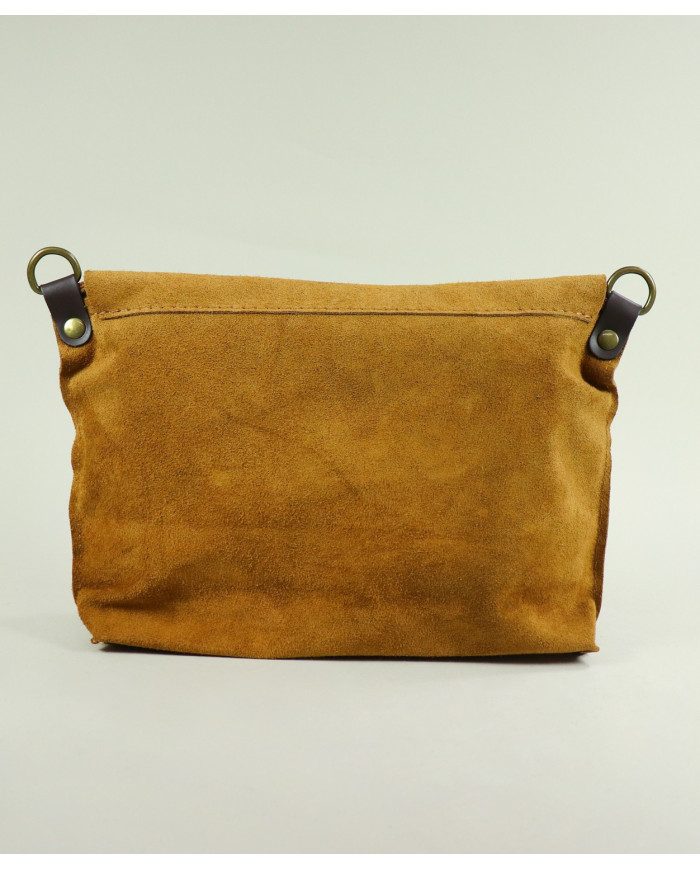 Bolso de Hombro de Cuero Camel para Mujer