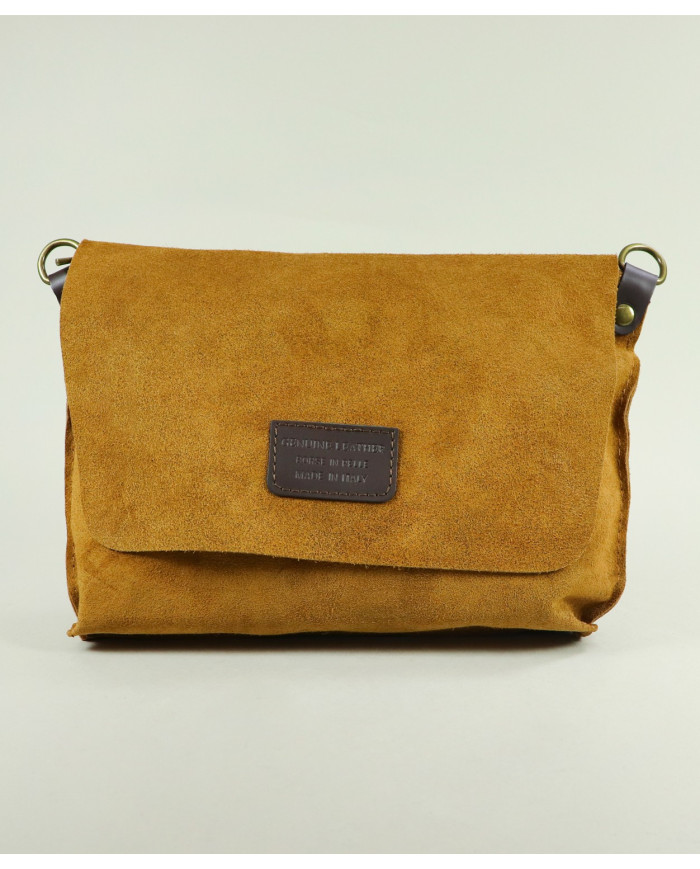 Bolso de Hombro de Cuero Camel para Mujer