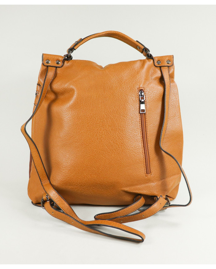 Women's Camel Backpack Style Patchwork