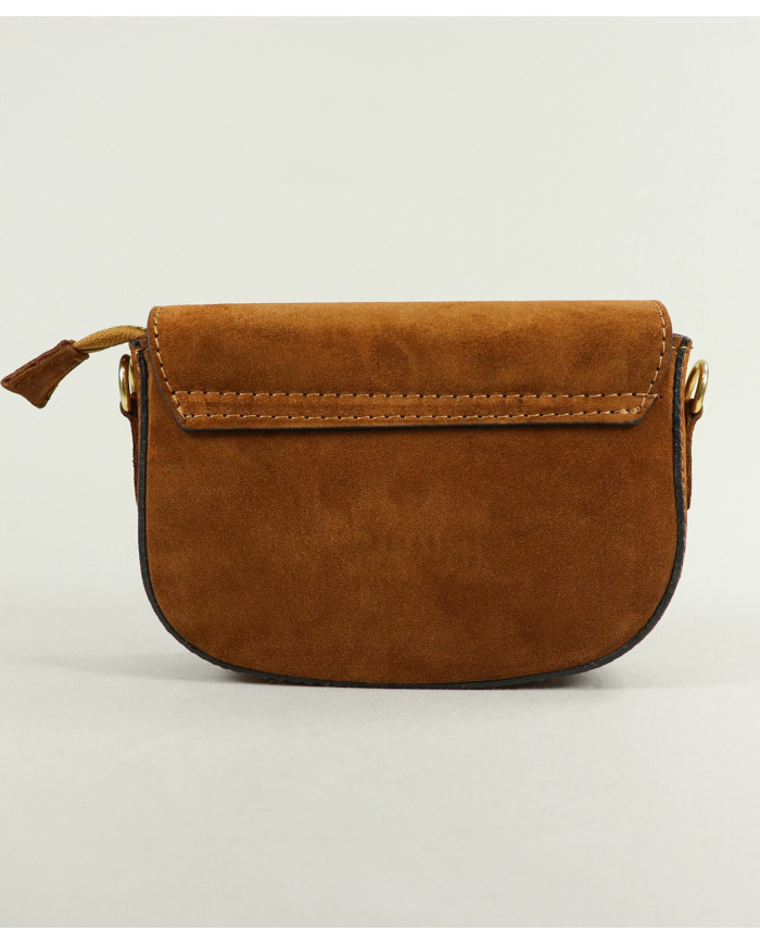 Mala em Pele Camel com Tiracolo de Senhora