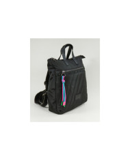 Mochila Preta de Senhora com Cordões Decorativos