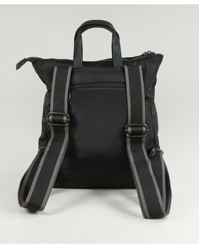 Ladies Black Backpack with Decorative Cords