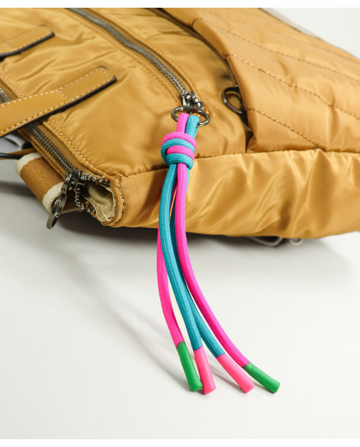 Damas Camel Mochila con cordones decorativos Silencio Ginova