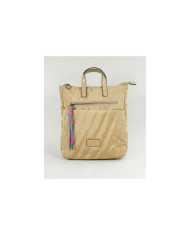 Damas Taupe Mochila con cordones decorativos