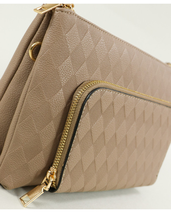 Lady Taupe Bag with Removable Stripe