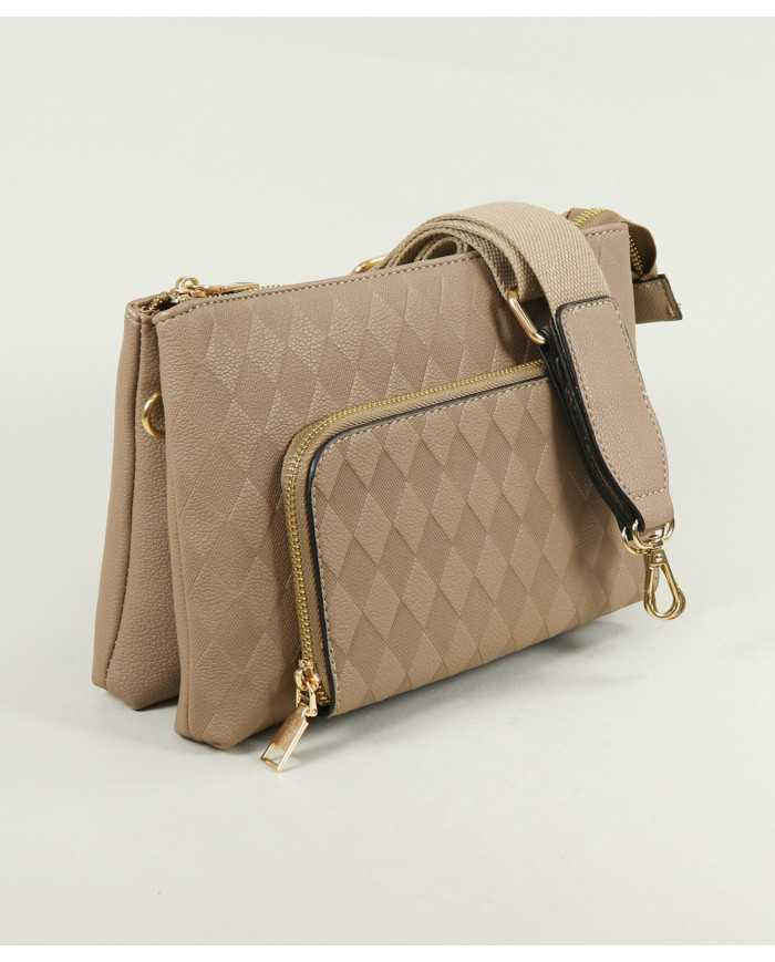 Lady Taupe Bag with Removable Stripe