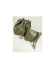 Green Bag with Women's Interior Bag