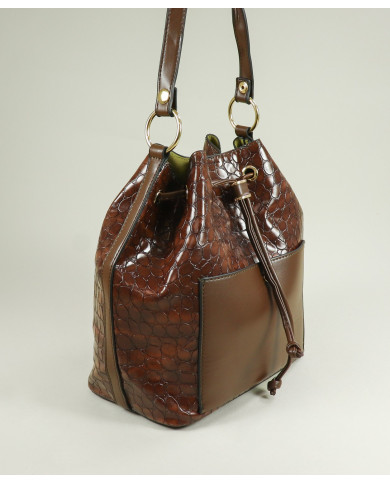 Brown Suitcase with Women's Inner Bag